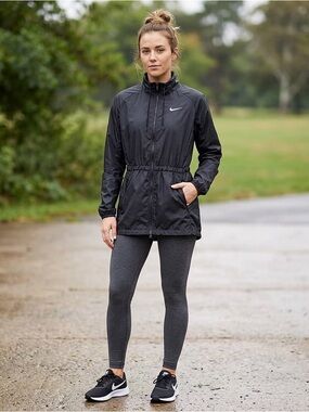 Nike Women's Black Full-Zip Utility Windbreaker Jacket